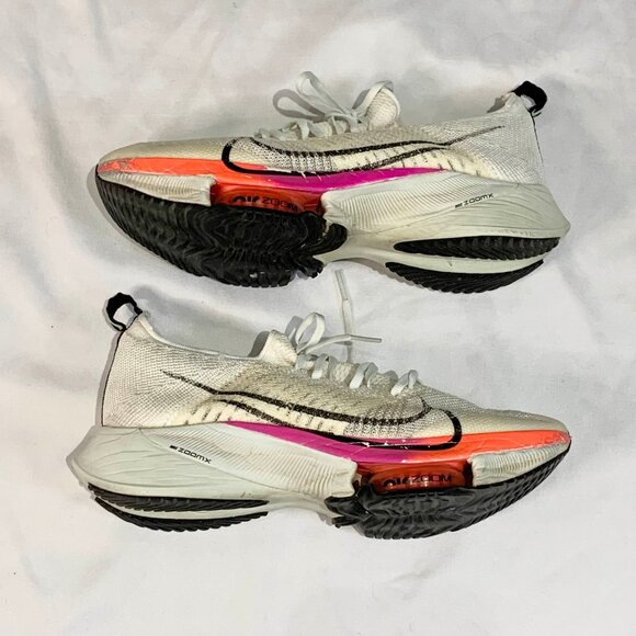 Nike Air Zoom Tempo NEXT% Flyknit White Pink Blue Men’s Running Shoes Size 8.5 - Picture 7 of 13